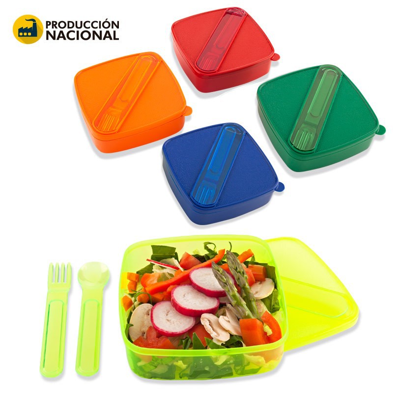 PORTA COMIDA SENCILLO CON CUBIERTOS