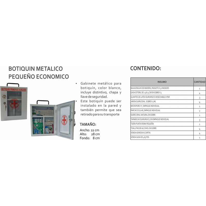 Botiquin Metálico Pequeño Economico