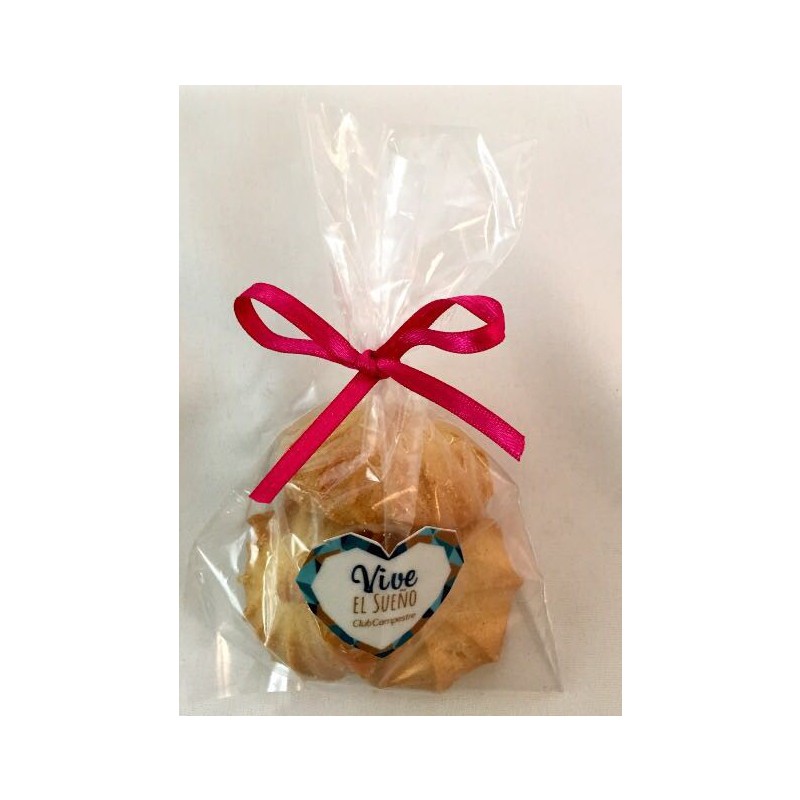Bolsita con cinta, con 5 galletas de mantequilla