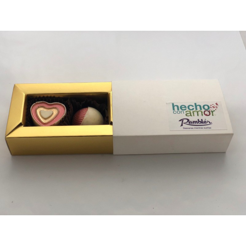 Caja x 2 bombones de chocolate sólidos