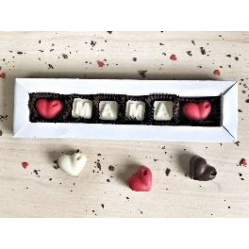 Caja mensaje/ bombones de chocolate