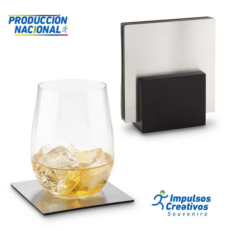 Juego Portavasos En Acero Inoxidable - Prod Nal