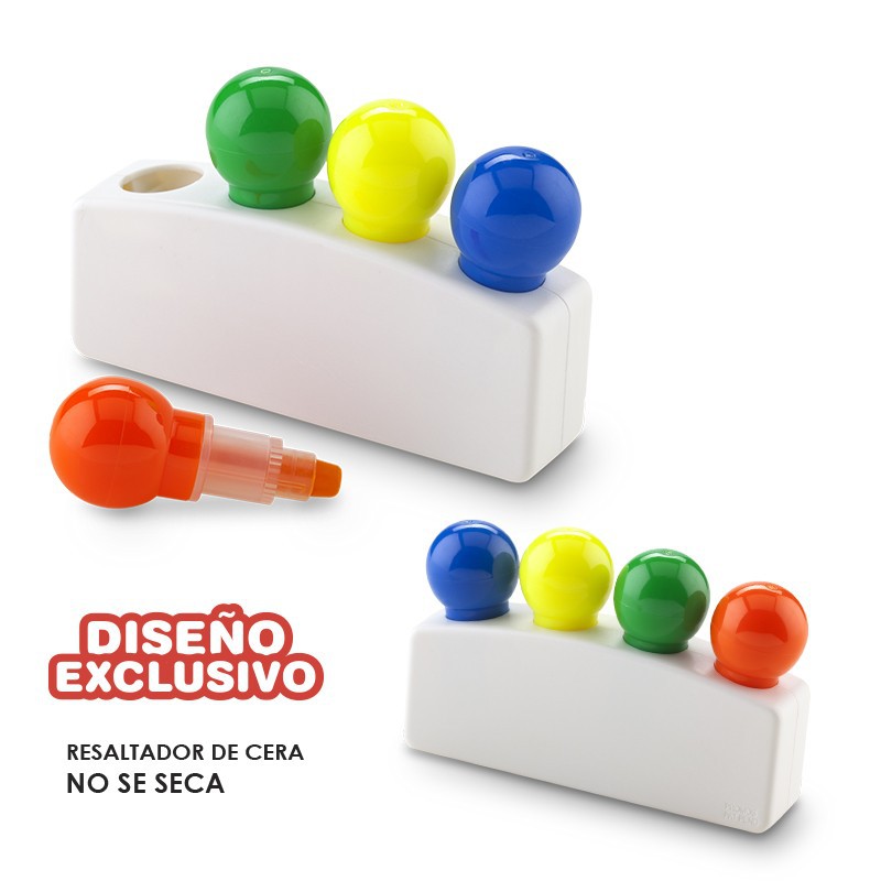 Set De Resaltadores en Cera Quattro