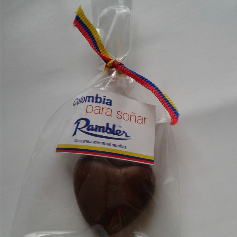 Corazón o flor de chocolate en bolsita