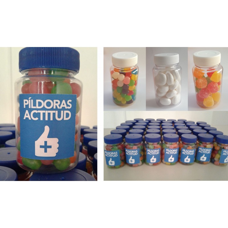 Frasco plástico de 120 ó 80 ml con dulces