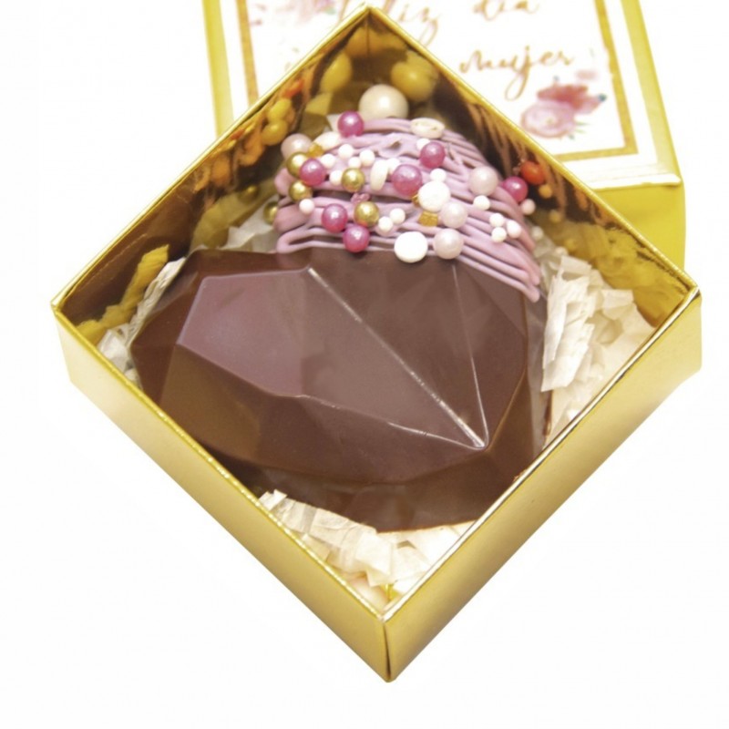 Corazón de chocolate relleno de brownie