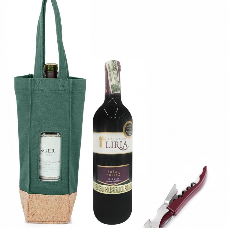 Set de vino con sacacorcho