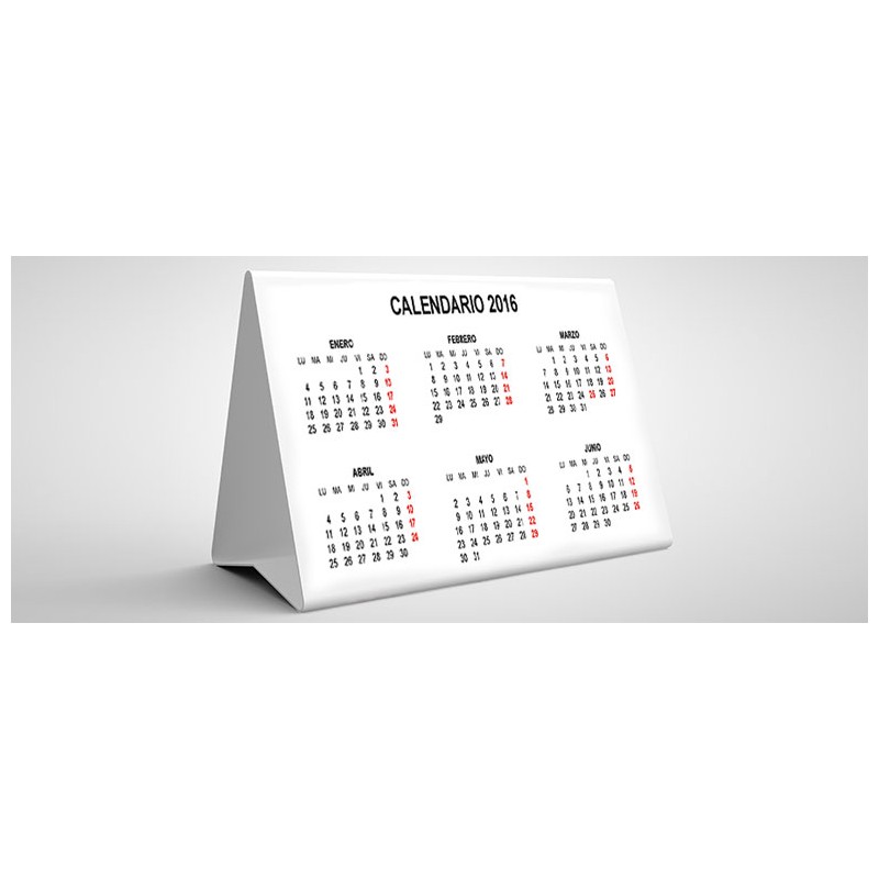 Calendario de escritorio triangular