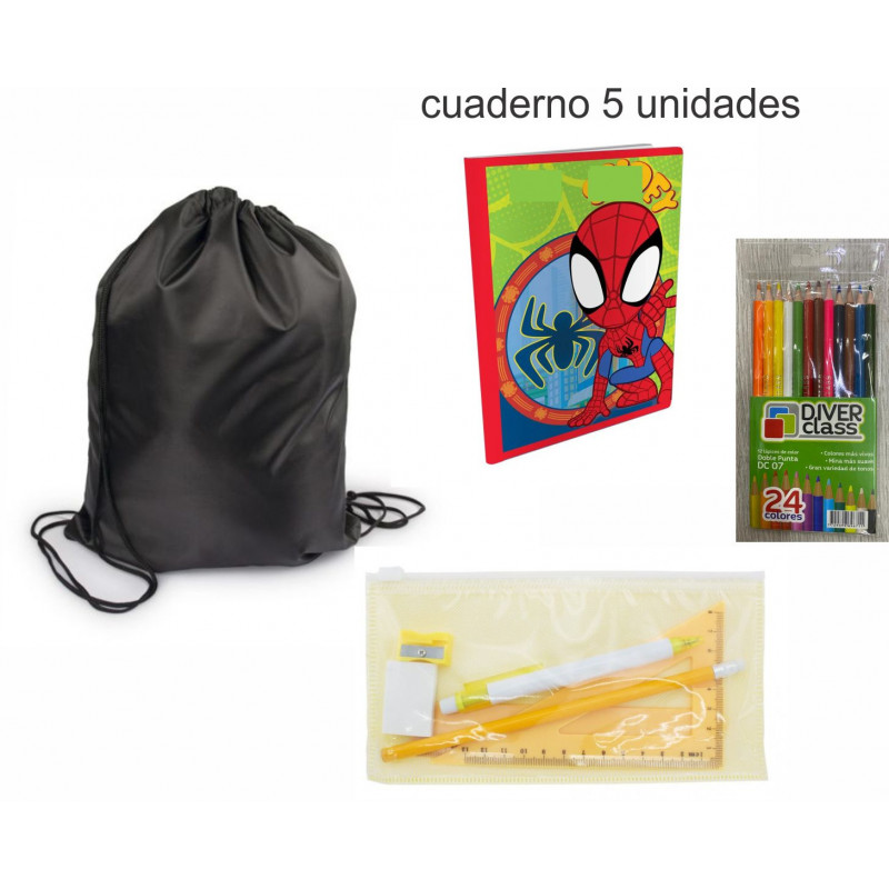 Kit escolar 5 cuadernos