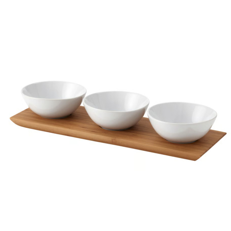 Set de bowls x3 base madera