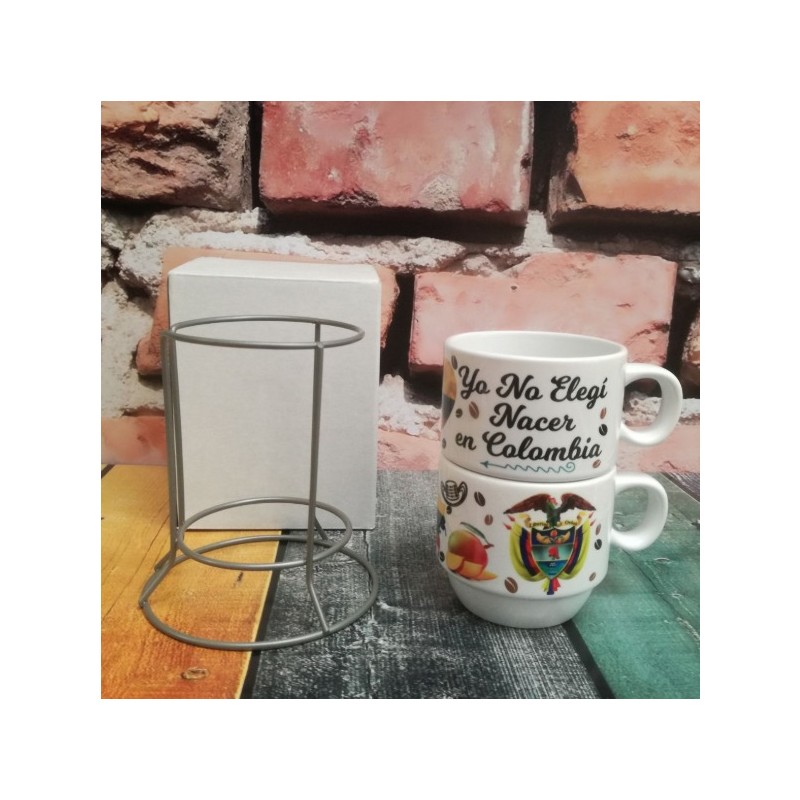 Set de pocillos apilables x 2