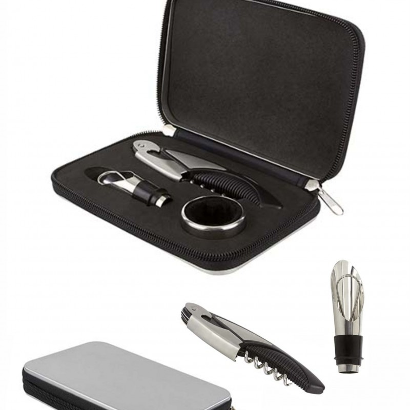 SET PARA VINOS ARENI COLOR PLATA