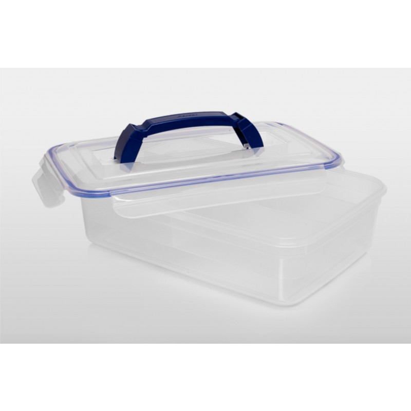 Caja Rectangular Hermética 3.7 Litros con Manija y Divisiones