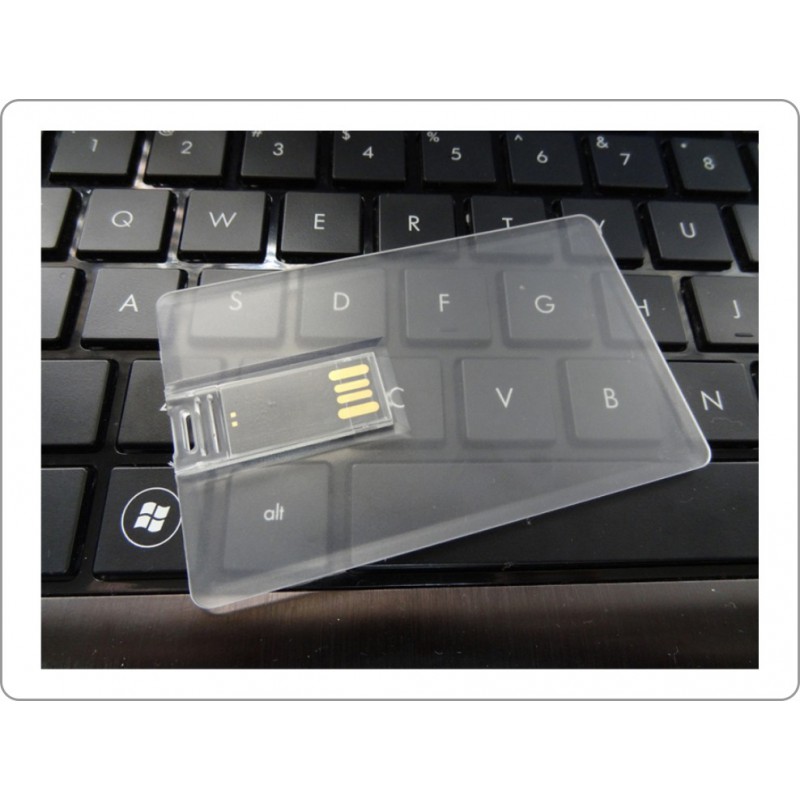 MEMORIA USB TARJETA TRANSPARENTE 