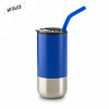 Mug Metálico con Pitillo 600mlc